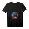 Buntes American Football Splash Design Damen T-Shirt mit V-Ausschnitt – Leichtes, sportliches Freizeitshirt für Damen
