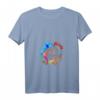 Buntes American Football Splash Design Damen T-Shirt mit V-Ausschnitt – Leichtes, sportliches Freizeitshirt für Damen