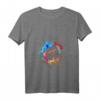Buntes American Football Splash Design Damen T-Shirt mit V-Ausschnitt – Leichtes, sportliches Freizeitshirt für Damen