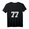 Damen Nummer 77 T-Shirt für Fußball, Baseball & Geburtstag – Personalisiertes Sporttrikot mit V-Ausschnitt für Fans und Geburtstagsfeiern