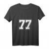 Damen Nummer 77 T-Shirt für Fußball, Baseball & Geburtstag – Personalisiertes Sporttrikot mit V-Ausschnitt für Fans und Geburtstagsfeiern