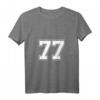 Damen Nummer 77 T-Shirt für Fußball, Baseball & Geburtstag – Personalisiertes Sporttrikot mit V-Ausschnitt für Fans und Geburtstagsfeiern