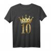Krone Nummer 10 (Antik Gelb) Vintage Geburtstag T-Shirt – Elegantes Geschenk zum 10. Jubiläum oder Kindergeburtstag