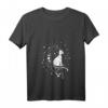 Tarot mit Katze, Mondsichel & Sternen - Mystisches Astrologie T-Shirt mit V-Ausschnitt für Kartenleger & Katzenliebhaber