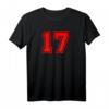 Trikot Nr. 17 in Rot – Personalisierte Sportuniform für Fußball, Basketball, Volleyball & mehr – Perfektes Geschenk für Sportler & Fans