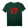 Trikot Nr. 17 in Rot – Personalisierte Sportuniform für Fußball, Basketball, Volleyball & mehr – Perfektes Geschenk für Sportler & Fans