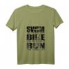 Damen Triathlon Motivation T-Shirt – Schwimmen, Radfahren, Laufen, leichtes klassisches Sportshirt für Athleten
