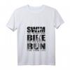 Damen Triathlon Motivation T-Shirt – Schwimmen, Radfahren, Laufen, leichtes klassisches Sportshirt für Athleten
