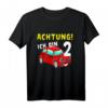Kinder Auto T-Shirt zum 2. Geburtstag für Jungen - Lustiges Geburtstagsshirt für 2-Jährige mit Auto-Motiv