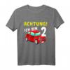 Kinder Auto T-Shirt zum 2. Geburtstag für Jungen - Lustiges Geburtstagsshirt für 2-Jährige mit Auto-Motiv