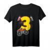 Kinder T-Shirt Geburtstag 3 Jahre Junge mit Monster Truck, Auto & Flaggen - Perfekt für die Geburtstagsparty, Kindergarten & Schule