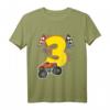 Kinder T-Shirt Geburtstag 3 Jahre Junge mit Monster Truck, Auto & Flaggen - Perfekt für die Geburtstagsparty, Kindergarten & Schule