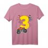 Kinder T-Shirt Geburtstag 3 Jahre Junge mit Monster Truck, Auto & Flaggen - Perfekt für die Geburtstagsparty, Kindergarten & Schule