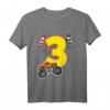 Kinder T-Shirt Geburtstag 3 Jahre Junge mit Monster Truck, Auto & Flaggen - Perfekt für die Geburtstagsparty, Kindergarten & Schule