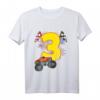 Kinder T-Shirt Geburtstag 3 Jahre Junge mit Monster Truck, Auto & Flaggen - Perfekt für die Geburtstagsparty, Kindergarten & Schule