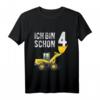 Kinder Geburtstagsshirt für 4 Jahre Junge mit LKW, Bagger und Baustellen-Motiv - Perfekt für Geburtstagsfeiern