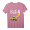 Kinder Geburtstagsshirt für 4 Jahre Junge mit LKW, Bagger und Baustellen-Motiv - Perfekt für Geburtstagsfeiern
