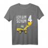 Kinder Geburtstagsshirt für 4 Jahre Junge mit LKW, Bagger und Baustellen-Motiv - Perfekt für Geburtstagsfeiern