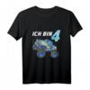 Kinder 4. Geburtstag Geschenk Jungen & Mädchen - Auto Monster Truck T-Shirt für Geburtstagsfeier & Monster Truck Fans