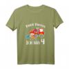 Kinder Ich bin 4 Jahre T-Shirt Jungen & Mädchen Feuerwehr Auto Geburtstagsshirt - Perfektes Geschenk für kleine Feuerwehr-Fans zum Geburtstag
