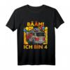 Kinder Bääm! Ich bin 4 Feuerwehr Auto T-Shirt – Perfektes Geschenk zum 4. Geburtstag für Jungen, Feuerwehr-Fans und kleine Feuerwehrmänner