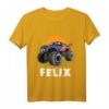 Kinder Monster Truck T-Shirt mit Namen Felix – Perfektes Geschenk für junge Fans von Autos und Rennfahrern