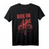 RIDE OR DIE - Auto Bikini Pin-Up Model rot T-Shirt mit einzigartigem Design, perfekt als Geschenk für Auto- und Pin-Up Fans