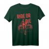 RIDE OR DIE - Auto Bikini Pin-Up Model rot T-Shirt mit einzigartigem Design, perfekt als Geschenk für Auto- und Pin-Up Fans