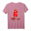 Kinder 6. Geburtstag Feuerwehr Auto T-Shirt - Lustiges Feuerwehrmann Kostüm für Jungen und Mädchen, ideales Geschenk für Feuerwehrfans