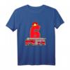 Kinder 6. Geburtstag Feuerwehr Auto T-Shirt - Lustiges Feuerwehrmann Kostüm für Jungen und Mädchen, ideales Geschenk für Feuerwehrfans