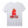 Kinder 6. Geburtstag Feuerwehr Auto T-Shirt - Lustiges Feuerwehrmann Kostüm für Jungen und Mädchen, ideales Geschenk für Feuerwehrfans
