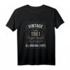 61 Geburtstag Vintage 1961 Originalteile Auto Enthusiast T-Shirt – Perfektes Geschenk & Party-Outfit für Autoliebhaber und Geburtstagsfeiern