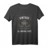 61 Geburtstag Vintage 1961 Originalteile Auto Enthusiast T-Shirt – Perfektes Geschenk & Party-Outfit für Autoliebhaber und Geburtstagsfeiern