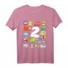 Kinder Fahrzeuge T-Shirt für Kleinkinder zum 2. Geburtstag - Jungen Auto Zug Bus Bagger Design