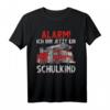 Alarm ich bin jetzt ein Schulkind Feuerwehr Auto Einschulung T-Shirt – Perfektes Geschenk zum Schulanfang für Jungen und Mädchen