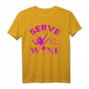 Serve Me Wine Funny Badminton Player Drinking Gift T-Shirt for Women – Humorous Sportswear for Ladies, Moms & Friends