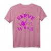 Serve Me Wine Funny Badminton Player Drinking Gift T-Shirt for Women – Humorous Sportswear for Ladies, Moms & Friends