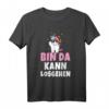 Bin da kann losgehen Einhorn Party T-Shirt – Lustiges Spruchshirt für Frauen, Mädchen & Festival-Feiern