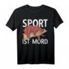 Faule Bär im Winterschlaf Sport ist Mord Spruch T-Shirt – Lustiges Geschenk für Sportmuffel, Männer, Frauen & Kinder