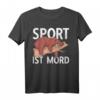 Faule Bär im Winterschlaf Sport ist Mord Spruch T-Shirt – Lustiges Geschenk für Sportmuffel, Männer, Frauen & Kinder