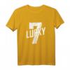 Lucky Seven Distressed T-Shirt in Weiß – Glückszahl 7 für Sport, Glücksspiele & magische Zahlen als Geschenk