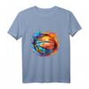 Buntes Basketball Ball im Retro/Vintage Look - Dunking Herzschlag T-Shirt für Basketballfans, Spieler & Kinder als Geschenkidee