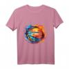 Buntes Basketball Ball im Retro/Vintage Look - Dunking Herzschlag T-Shirt für Basketballfans, Spieler & Kinder als Geschenkidee
