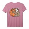 Mädchen Basketball Faultier Tierliebe T-Shirt – Klassisch geschnitten, mit Tiermotiv, ideal für Sport und Tierliebhaberinnen