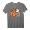 Mädchen Basketball Faultier Tierliebe T-Shirt – Klassisch geschnitten, mit Tiermotiv, ideal für Sport und Tierliebhaberinnen