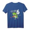 Kinder Dino Geburtstag T-Shirt – Ich bin 6 Jahre Dinosaurier mit Basketball, perfekt für den Geburtstag oder Weihnachten
