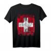 SCHWEIZ Flagge Groß T-Shirt für Damen, Herren und Kinder – Klassisch geschnitten mit doppeltem Saum, perfekt für Schweizer Fans
