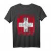 SCHWEIZ Flagge Groß T-Shirt für Damen, Herren und Kinder – Klassisch geschnitten mit doppeltem Saum, perfekt für Schweizer Fans