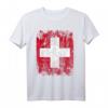 SCHWEIZ Flagge Groß T-Shirt für Damen, Herren und Kinder – Klassisch geschnitten mit doppeltem Saum, perfekt für Schweizer Fans
