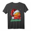 Weihnachten Basketball Geschenk T-Shirt mit Weihnachtsmann Mütze - Witziges Basketball Design für Fans und Spieler